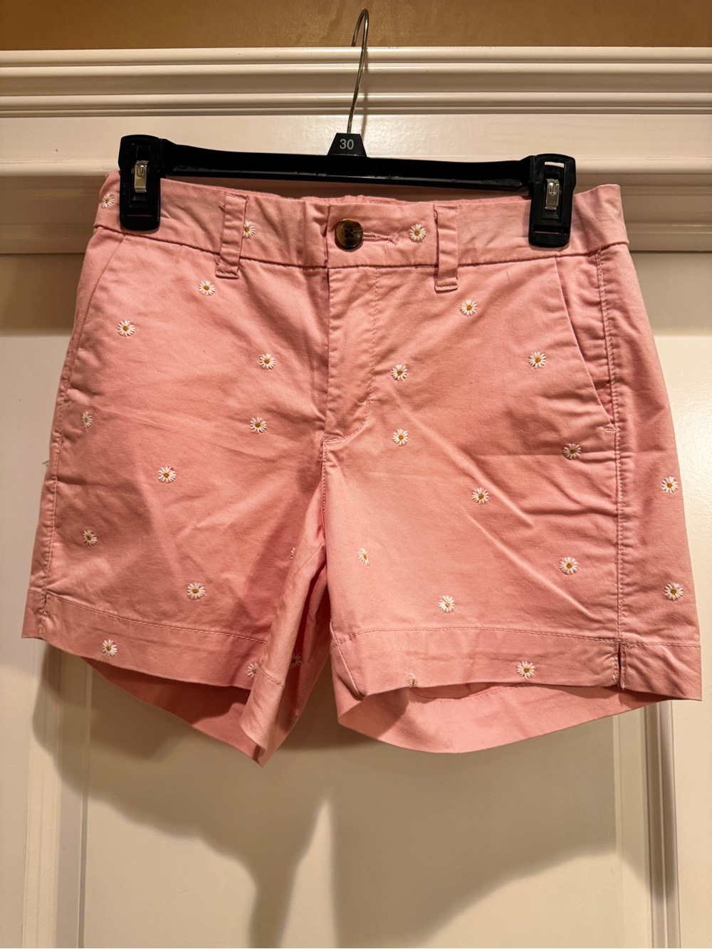 Old Navy Pink Daisy Embroidered Shorts